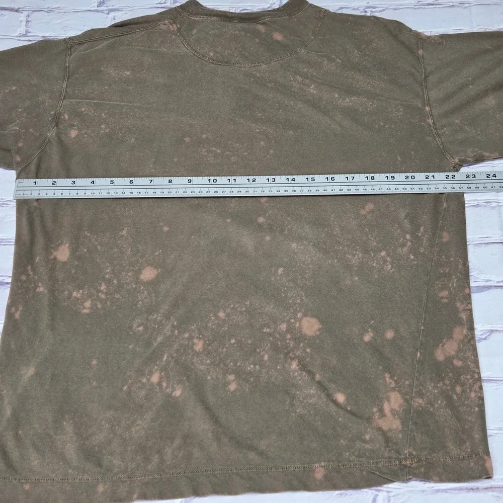 Vintage Levis Strauss Mens Brown Bleach Wash Henley Long Sleeve Shirt Large L